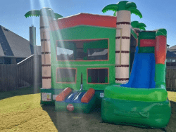 Tropical Wet/Dry 4 in 1 Bounce House Combo